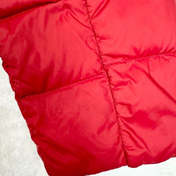 Michael Kors Packable Down Fill Jacket Size Large Red Hooded Full Zip Quilted - Picture 5 of 9